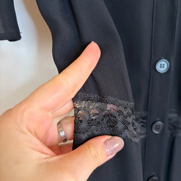 Reformation Black Midi Dress with Sheer Accents - Picture 8 of 8